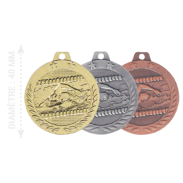 Médaille natation or argent bronze taille 40 mm promotion