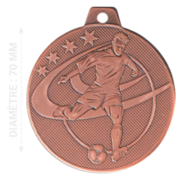 Médaille frappée 70 mm Football Bronze