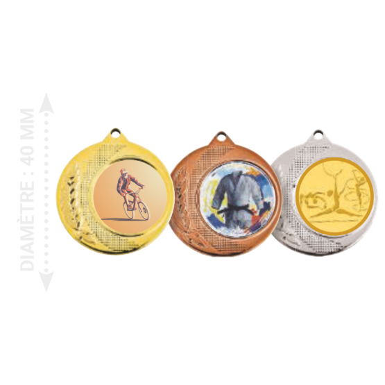 Médaille porte-centre diamètre 40 mm Ref.M4011