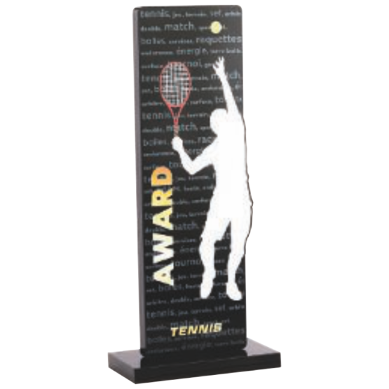 Trophée acrylique personnalisable noir(e) Tennis 23 cm Ref.PN103