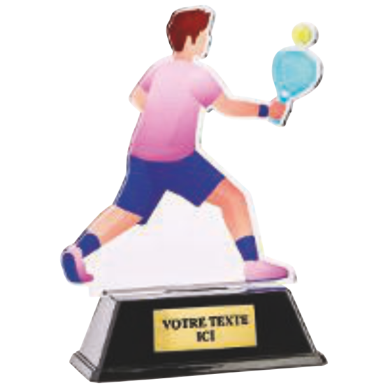 Trophée acrylique personnalisable padel 15 cm Ref.PN111