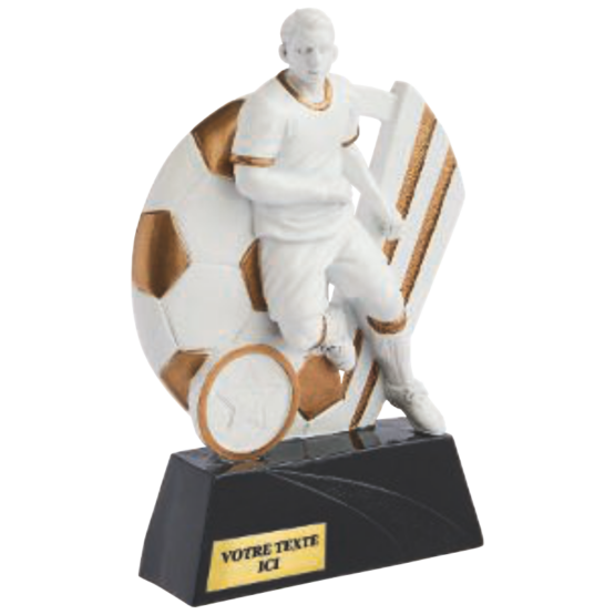 Trophée résine discipline or/blanc football 16 cm Ref.RS5113