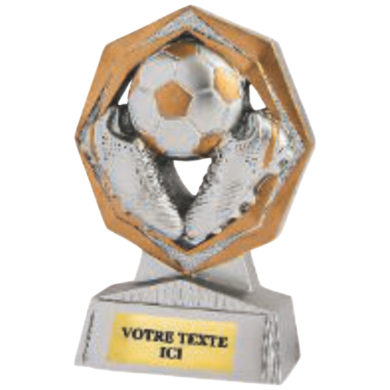 Trophée résine discipline éco argent/or football 11 cm Ref.RS5119