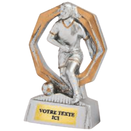 Trophée résine discipline éco argent/or football 11 cm Ref.RS5120