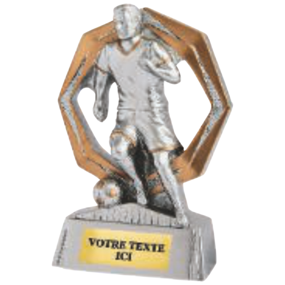 Trophée résine discipline éco argent/or football 11 cm Ref.RS5121