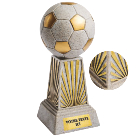 Trophée résine discipline or/blanc football 28 cm Ref.RS5122