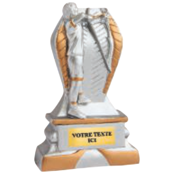 Trophée résine discipline éco argent/or tir a l'arc 12 cm Ref.RS5123