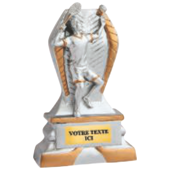 Trophées résine discipline éco argent/or tennis 12 cm Ref.RS5124