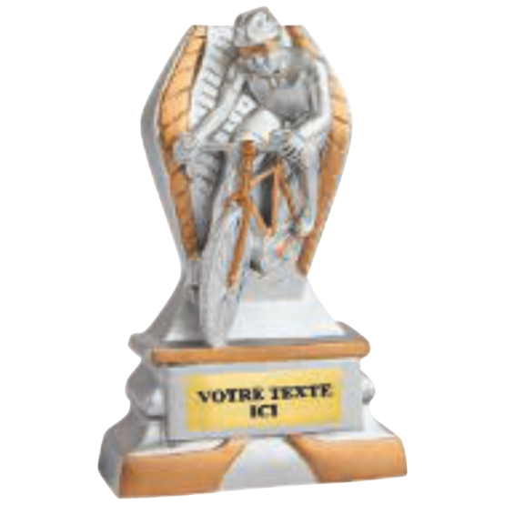 Trophée résine discipline éco argent/or cyclisme 12 cm Ref.RS5127