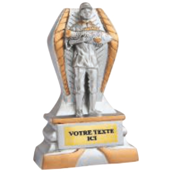 Trophée résine discipline éco argent/or pompier 12 cm Ref.RS5129
