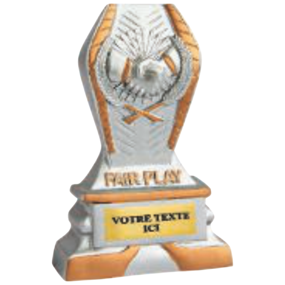 Trophée résine discipline éco argent/or fair-play 12 cm Ref.RS5130