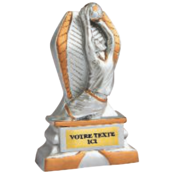 Trophée résine discipline éco argent/or gardien 12 cm Ref.RS5131
