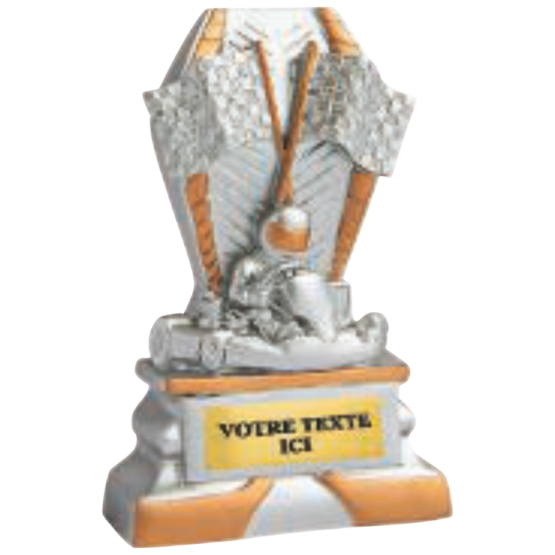 Trophée résine discipline éco argent/or karting 12 cm Ref.RS5134