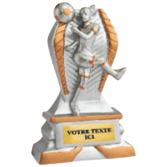 Trophée résine discipline éco argent/or football 12 cm Ref.RS5139