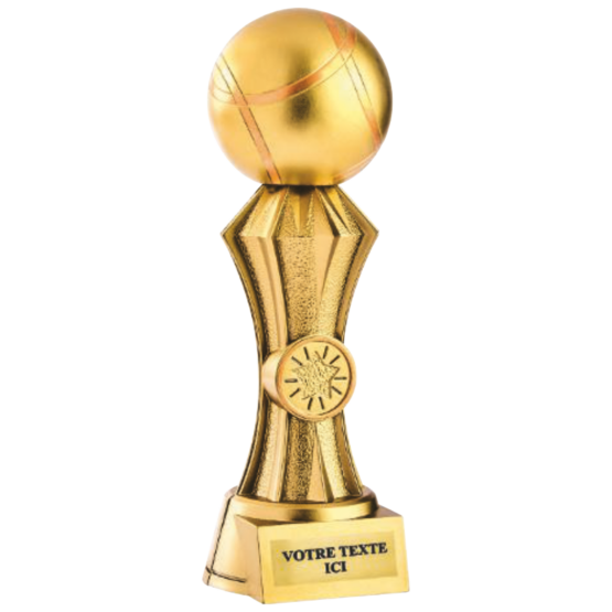 Trophée résine discipline or pétanque 20 cm Ref.RS5149
