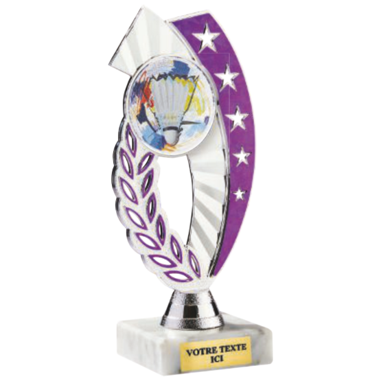 Petit trophée plastique monté or/violet(e) H.19 16 13 cm Ref.TP5387