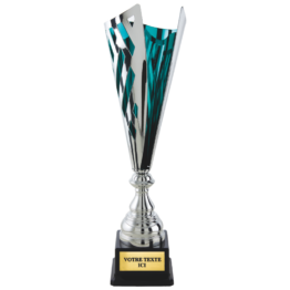 Coupe classique argent/bleu(e) turquoise H.50 42 38 cm Ref.CP5410