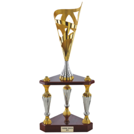 Trophée colonne argent/or H. 61 cm Ref.CP5421