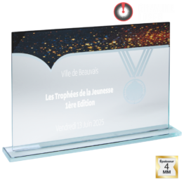 Trophée verre personnalisable transparent(e) H.14 cm Ref.TV5164