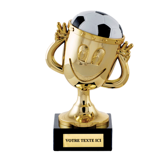 Trophée plastique football fun H.11 cm
