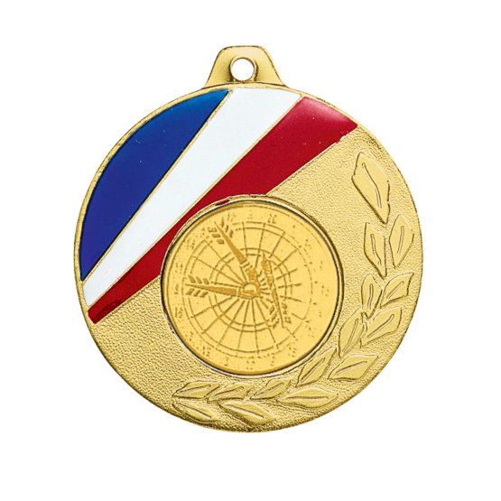 Médaille zamak 50mm bleu/blanc/rouge Ref.M515 - Or
