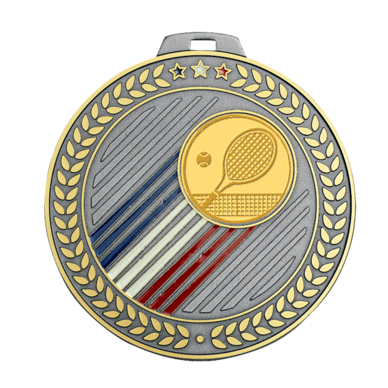 Médaille laiton bleu/blanc/rouge 70mm Ref.M700 - Argent