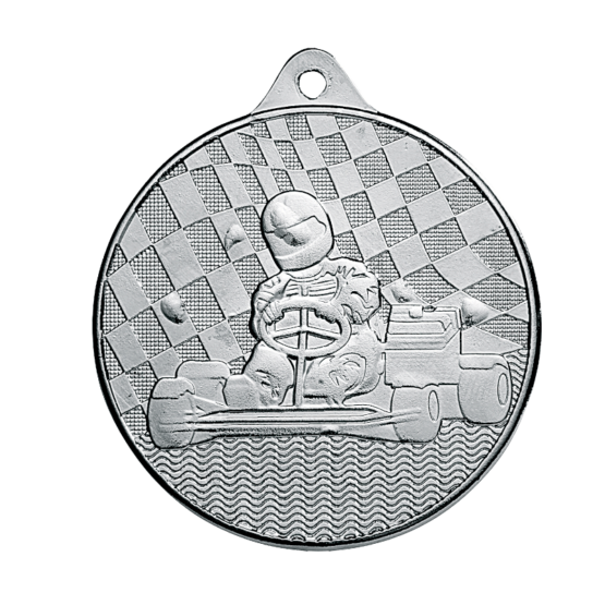 Médaille frappée fer Karting 50mm Ref.MF10 - Argent