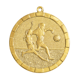Médaille frappée fer football femme or 50mm Ref.MF55R