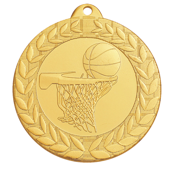 Médaille frappée fer basket or 50mm Ref.MF80R