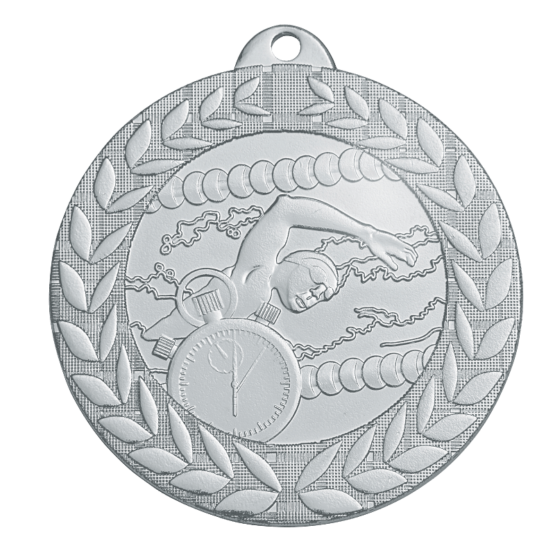 Médaille frappée fer natation 50mm Ref.MF86 - Argent