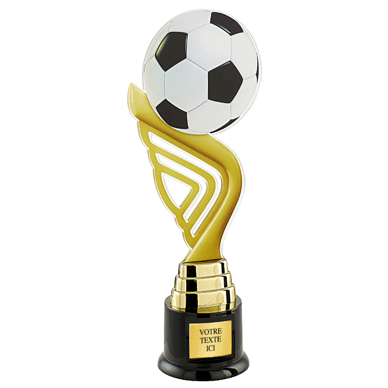 Trophée foot : coupe, médaille foot, récompense football, ruban foot