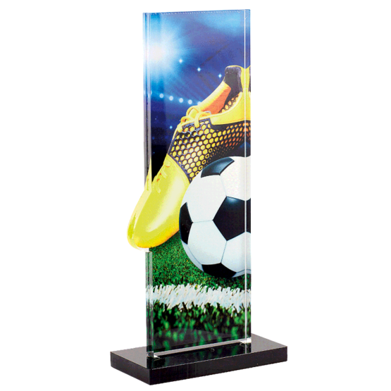 Trophée plexi football H.22 cm