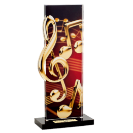Trophée plexi Musique H.22 cm