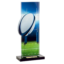 Trophée plexi Rugby H.22 cm