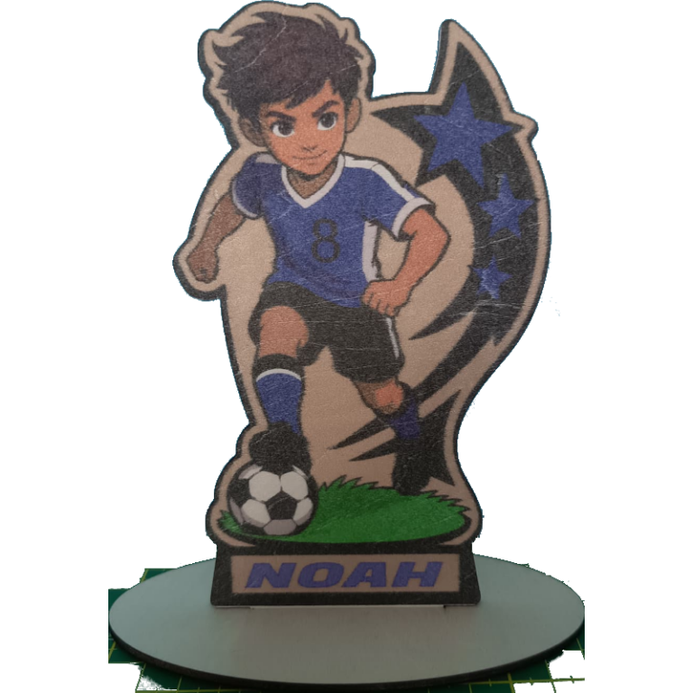 trophée bois personnalisée football